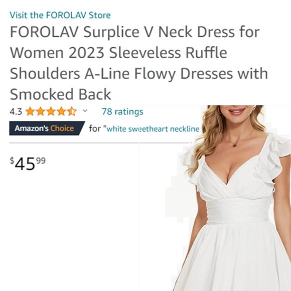 FOROLAV Sleeveless Ruffle Shoulder Smocked \Back Mini Dress - NEW WITH TAG! - Picture 16 of 16